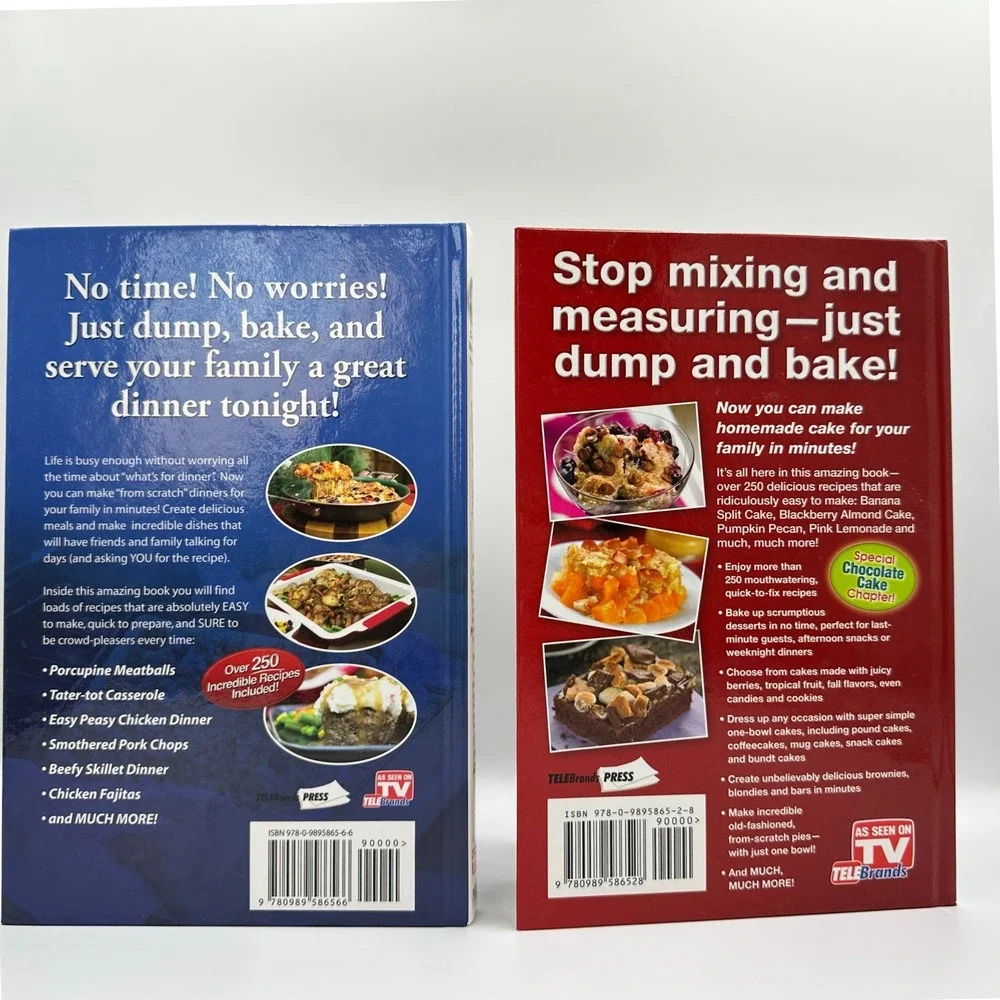 Cathy Mitchell Dump Cakes Dump Dinners Lot 2 Quick Easy‎ 2014 Hardcover 250